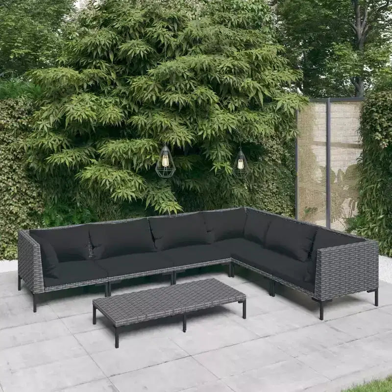 vidaXL Garden Lounge Set Dark Grey, Black