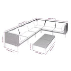 vidaXL Garden Lounge Set Dark Grey, Black