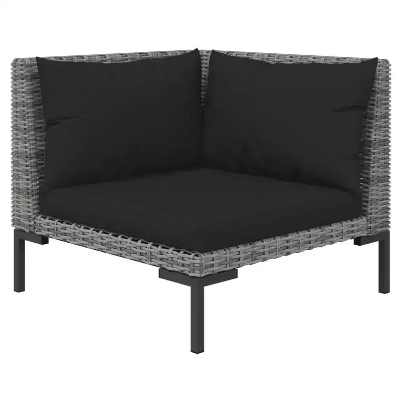 vidaXL Garden Lounge Set Dark Grey, Black