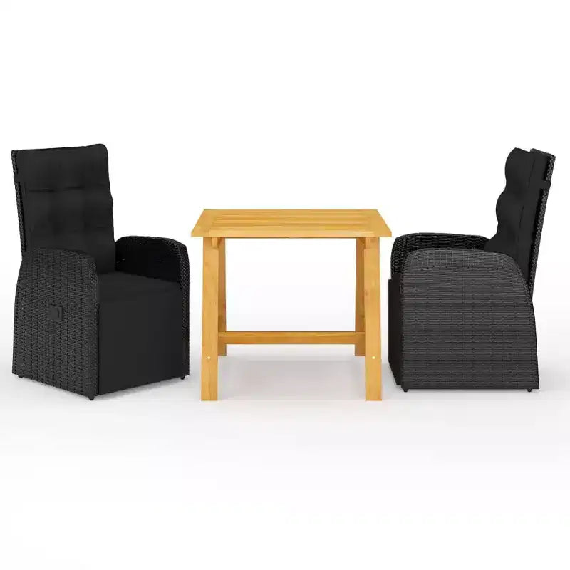 vidaXL Dining Set Solid Acacia wood Medium Adjustable Footrests