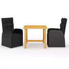 vidaXL Dining Set Solid Acacia wood Medium Adjustable Footrests