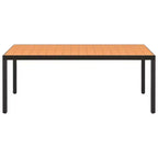 Set da pranzo vidaXL in rattan PE nero e marrone, alluminio e WPC