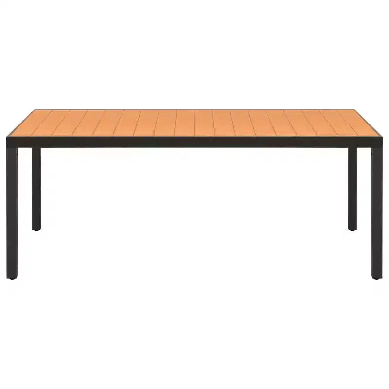 Set da pranzo vidaXL in rattan PE nero e marrone, alluminio e WPC
