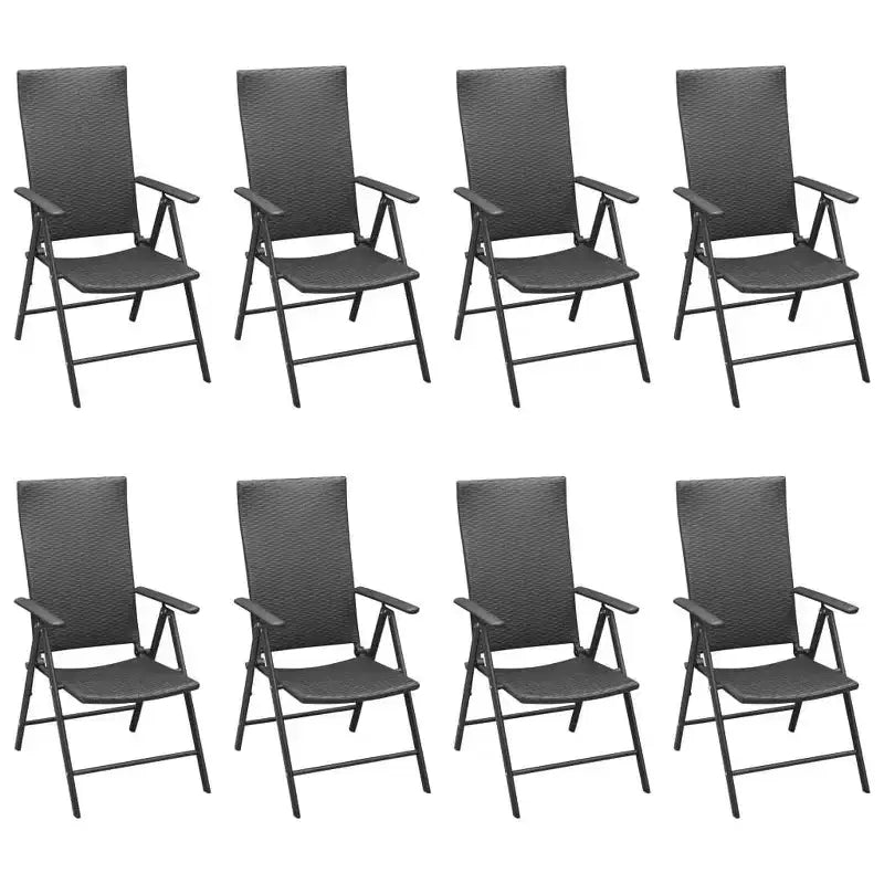 Set da pranzo vidaXL in rattan PE nero e marrone, alluminio e WPC