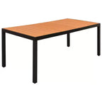 Set da pranzo vidaXL in rattan PE nero e marrone, alluminio e WPC