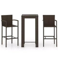 vidaXL Garden Bar Set Brown PE rattan, powder-coated steel Medium