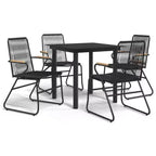 vidaXL Garden Dining Set Black PVC Rattan Medium Seats Many