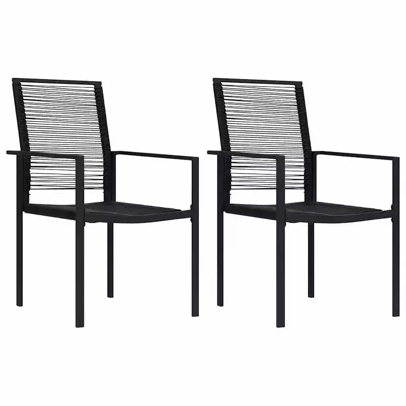 vidaXL étkezőgarnitúra, fekete üveg, porszórt acél, üreges PVC-rattan