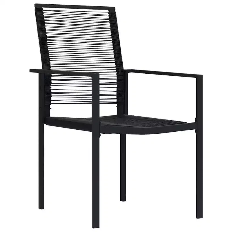 vidaXL étkezőgarnitúra, fekete üveg, porszórt acél, üreges PVC-rattan