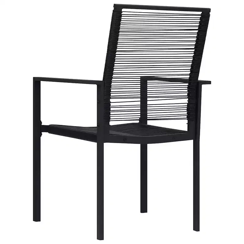 vidaXL étkezőgarnitúra, fekete üveg, porszórt acél, üreges PVC-rattan