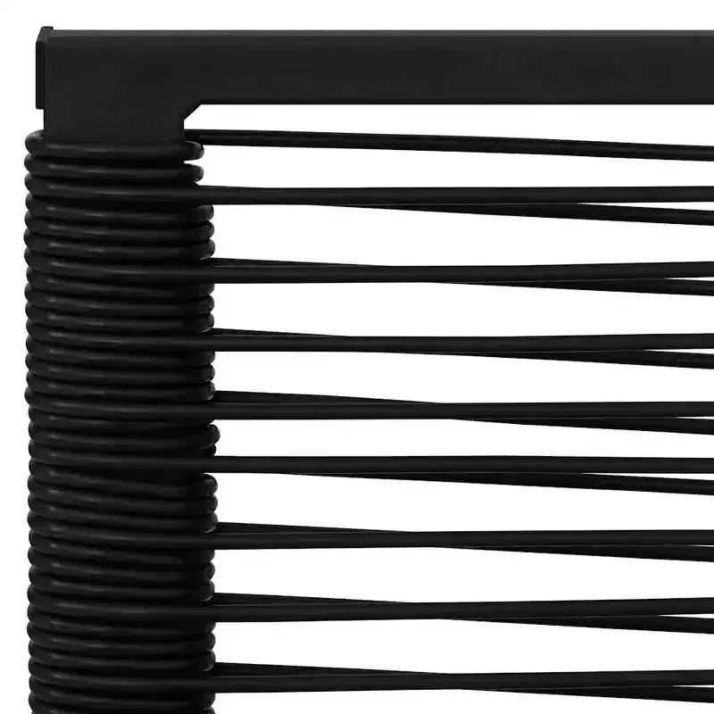 vidaXL étkezőgarnitúra, fekete üveg, porszórt acél, üreges PVC-rattan