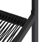 vidaXL étkezőgarnitúra, fekete üveg, porszórt acél, üreges PVC-rattan