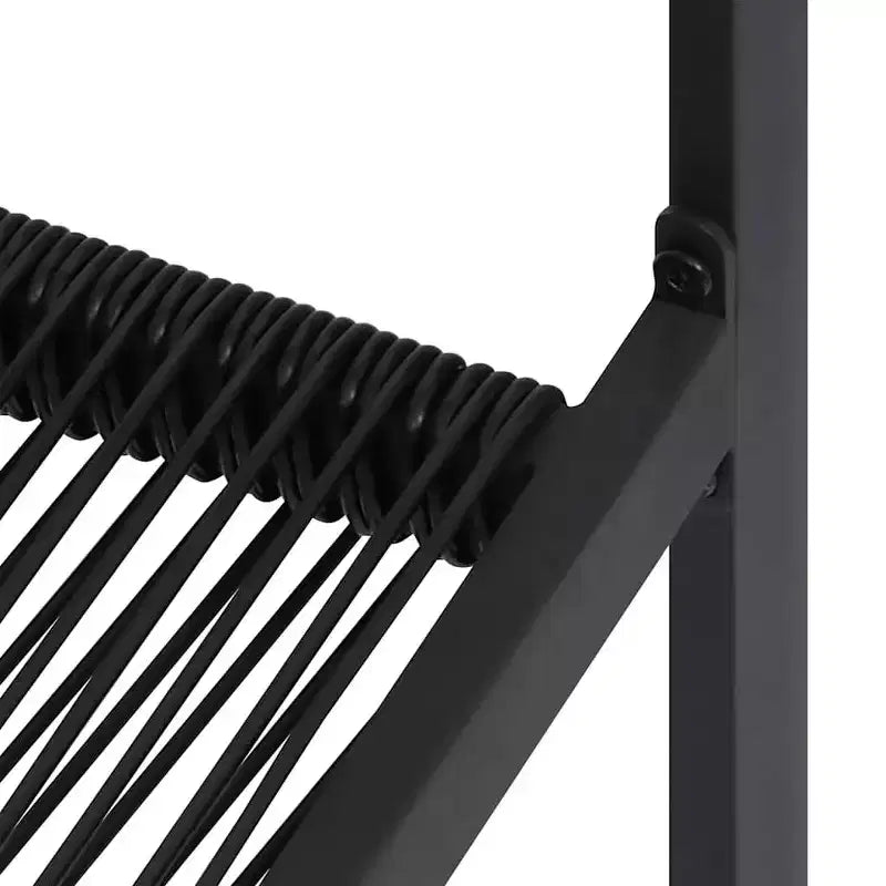 vidaXL étkezőgarnitúra, fekete üveg, porszórt acél, üreges PVC-rattan