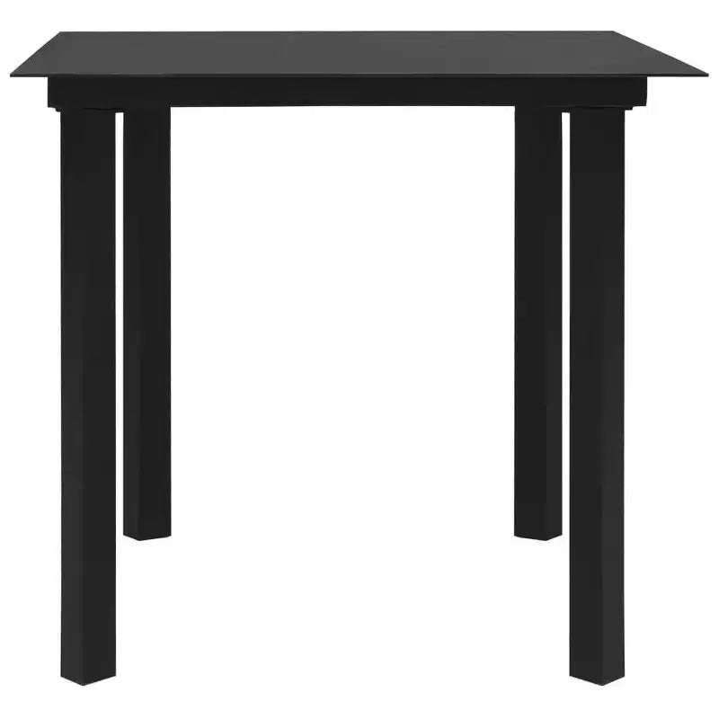 Ensemble repas de jardin vidaXL en verre noir, moyen et durable