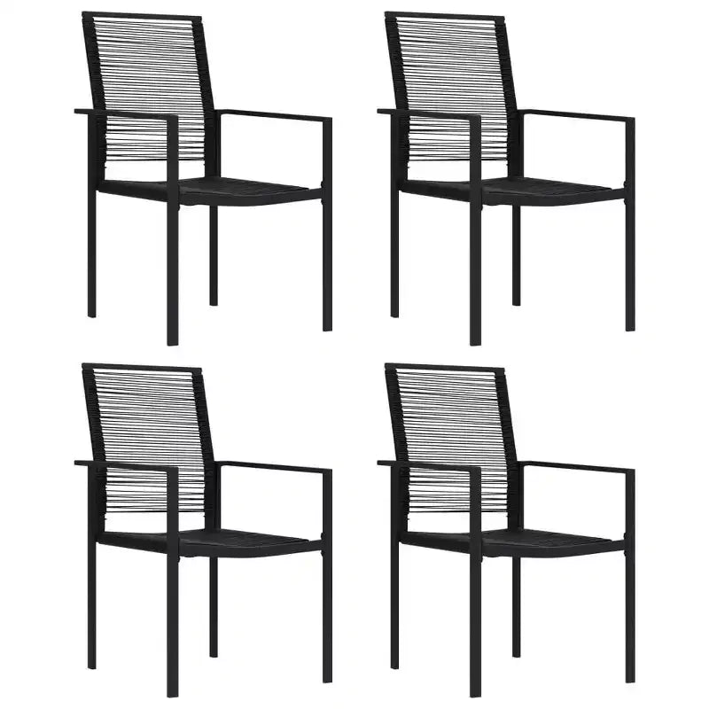 Ensemble repas de jardin vidaXL en verre noir, moyen et durable