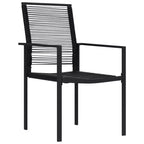 Ensemble repas de jardin vidaXL en verre noir, moyen et durable