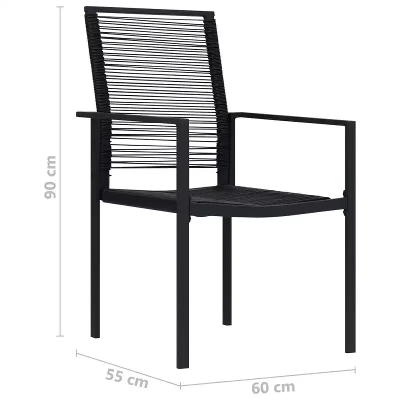 Ensemble repas de jardin vidaXL en verre noir, moyen et durable