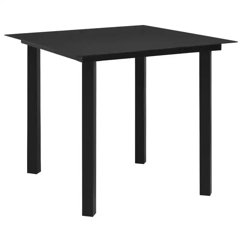 Ensemble repas de jardin vidaXL en verre noir, moyen et durable