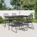 Set da pranzo da giardino vidaXL in rattan PVC nero, di medie dimensioni e resistente