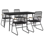 Set da pranzo da giardino vidaXL in rattan PVC nero, di medie dimensioni e resistente