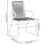 Set da pranzo da giardino vidaXL in rattan PVC nero, di medie dimensioni e resistente