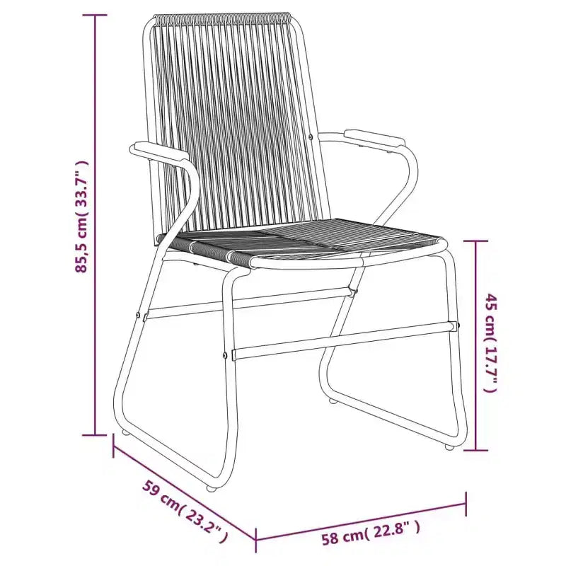 Set da pranzo da giardino vidaXL in rattan PVC nero, di medie dimensioni e resistente