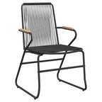 Set da pranzo da giardino vidaXL in rattan PVC nero, di medie dimensioni e resistente