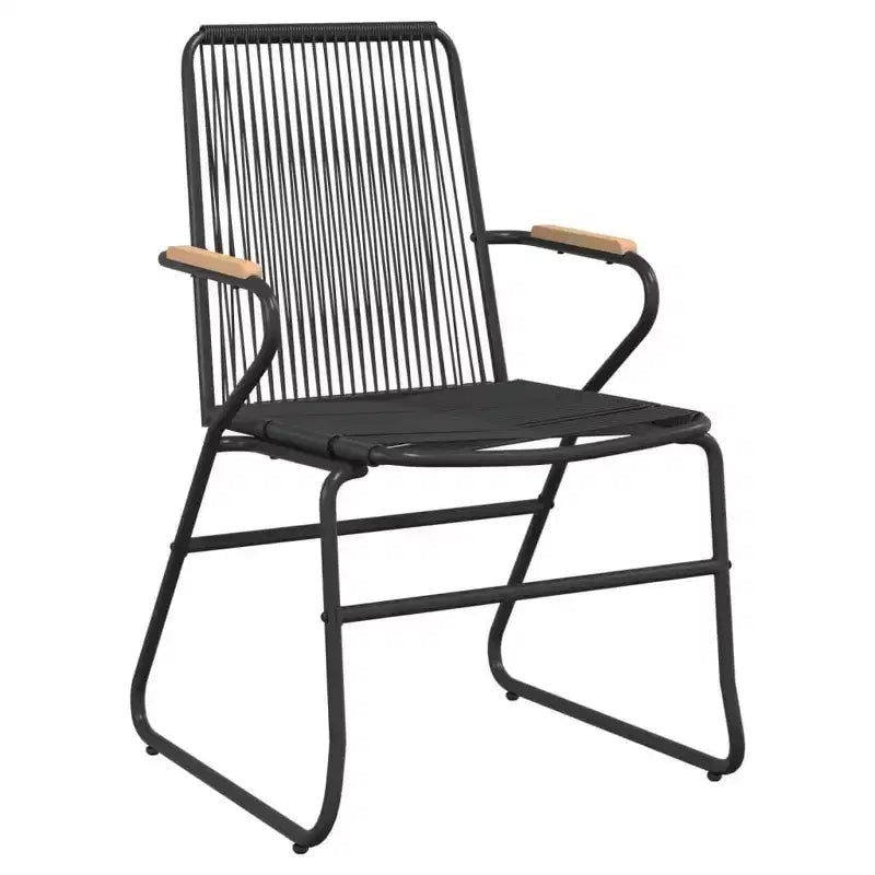 Set da pranzo da giardino vidaXL in rattan PVC nero, di medie dimensioni e resistente