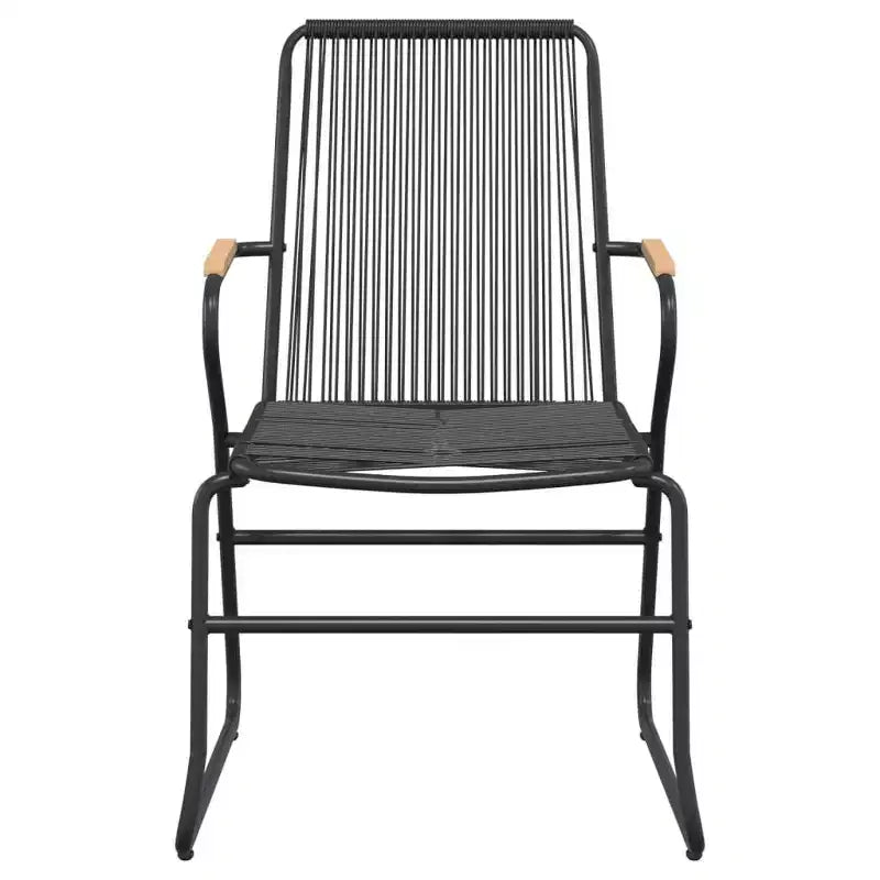 Set da pranzo da giardino vidaXL in rattan PVC nero, di medie dimensioni e resistente