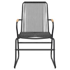 Set da pranzo da giardino vidaXL in rattan PVC nero, di medie dimensioni e resistente