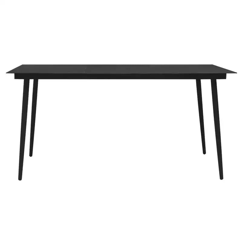 Set da pranzo da giardino vidaXL in rattan PVC nero, di medie dimensioni e resistente