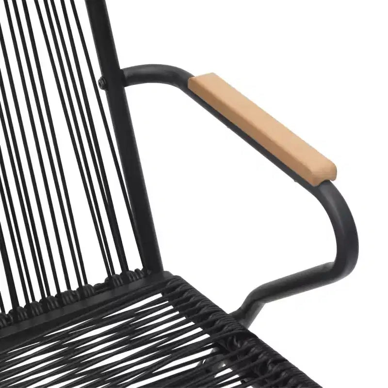Set da pranzo da giardino vidaXL in rattan PVC nero, di medie dimensioni e resistente