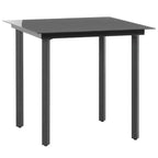 vidaXL Ensemble de salle à manger noir en rotin PVC, ensemble de salle à manger carré de taille moyenne et durable
