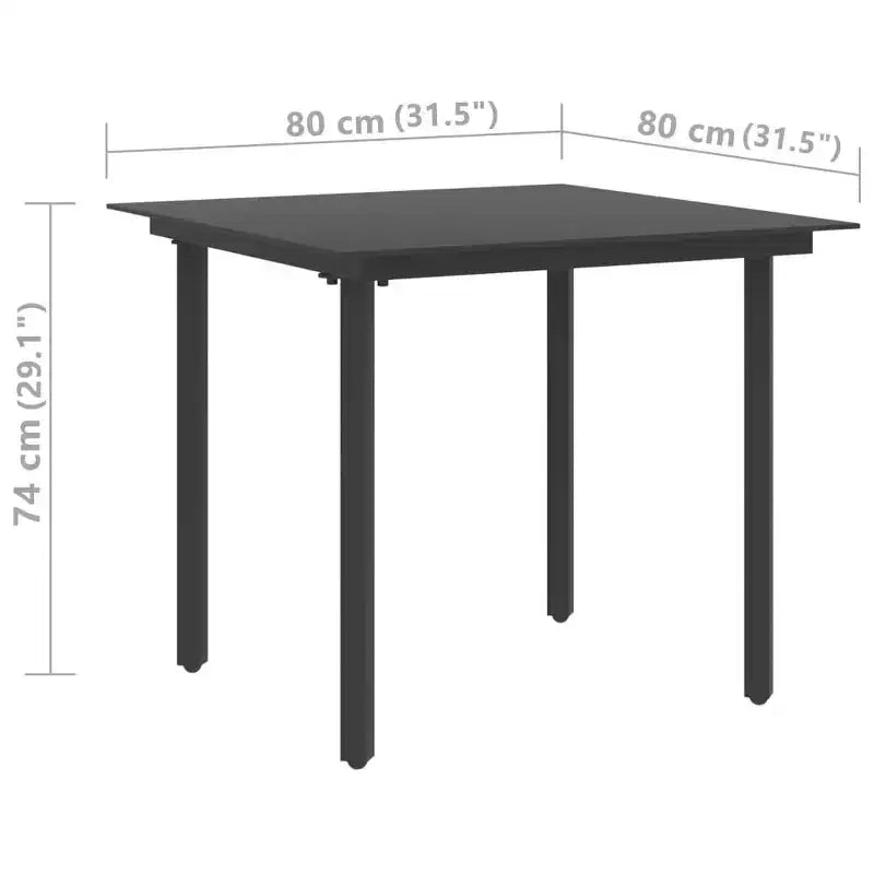 vidaXL Ensemble de salle à manger noir en rotin PVC, ensemble de salle à manger carré de taille moyenne et durable