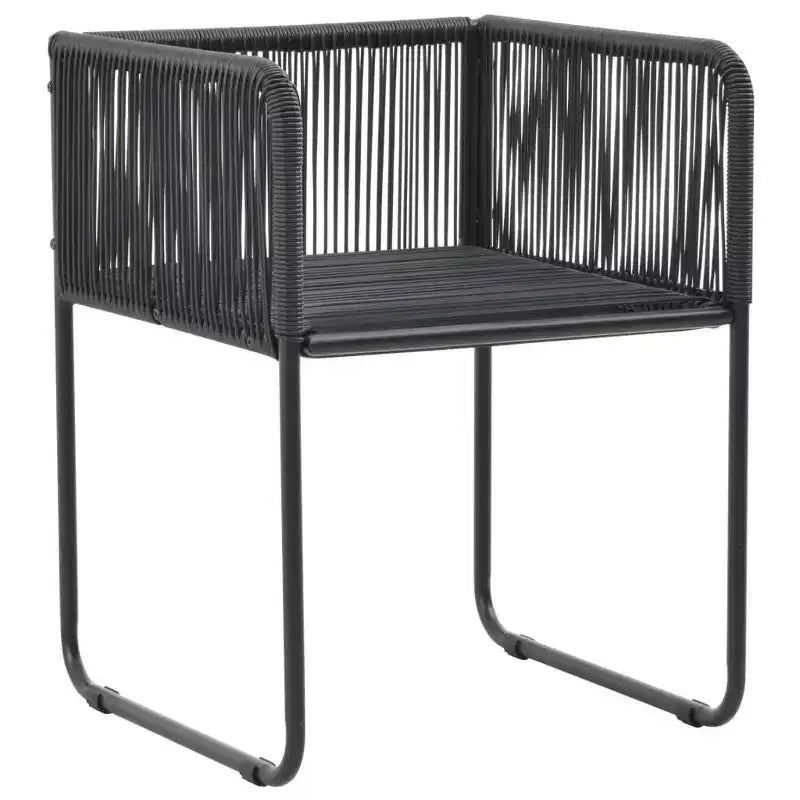 vidaXL Ensemble de salle à manger noir en rotin PVC, ensemble de salle à manger carré de taille moyenne et durable