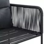 vidaXL Ensemble de salle à manger noir en rotin PVC, ensemble de salle à manger carré de taille moyenne et durable