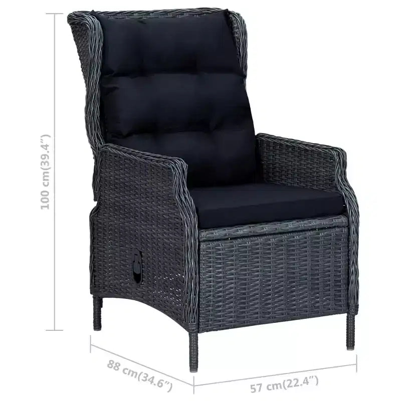 Ensemble de salle à manger vidaXL pour terrasse, en bois d’acacia massif gris foncé, taille moyenne