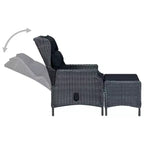 Ensemble de salle à manger vidaXL pour terrasse, en bois d’acacia massif gris foncé, taille moyenne