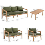 Christopher Knight Home Sunny moderne 5-teilige Sitzgruppe aus Akazienholz mit rechteckigem Tisch mit Lamellenplatte und 7 Sitzplätzen