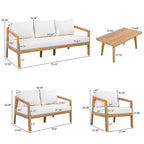 Christopher Knight Home Sunny moderne 5-teilige Sitzgruppe aus Akazienholz mit rechteckigem Tisch mit Lamellenplatte und 7 Sitzplätzen