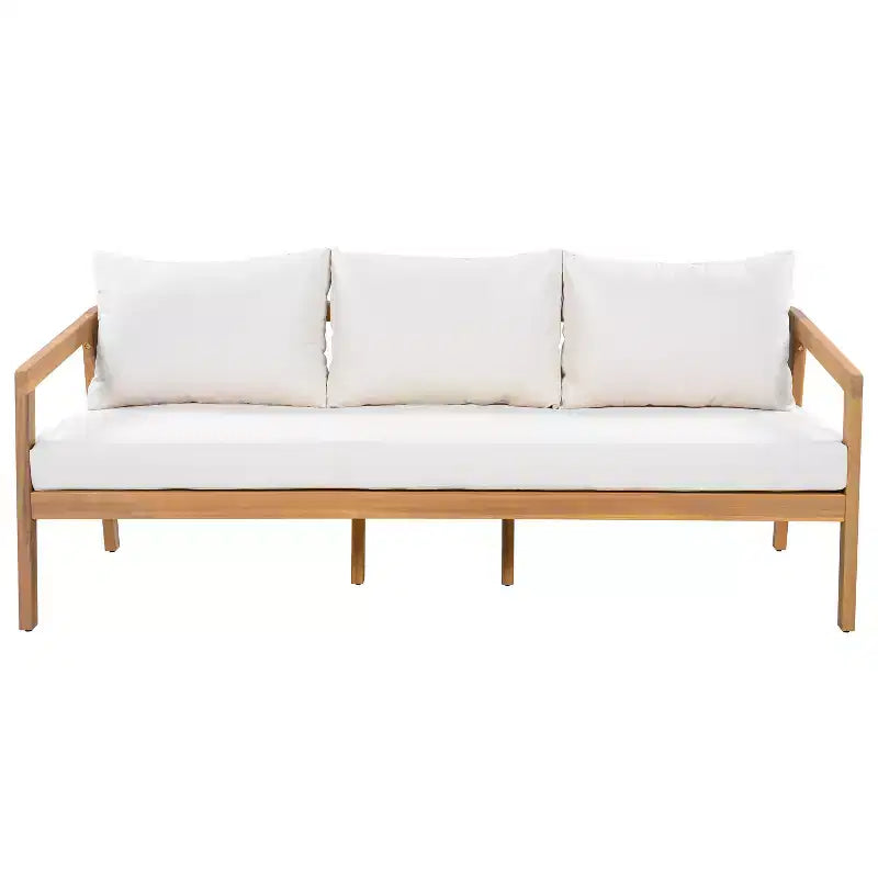 Christopher Knight Home Sunny moderne 5-teilige Sitzgruppe aus Akazienholz mit rechteckigem Tisch mit Lamellenplatte und 7 Sitzplätzen
