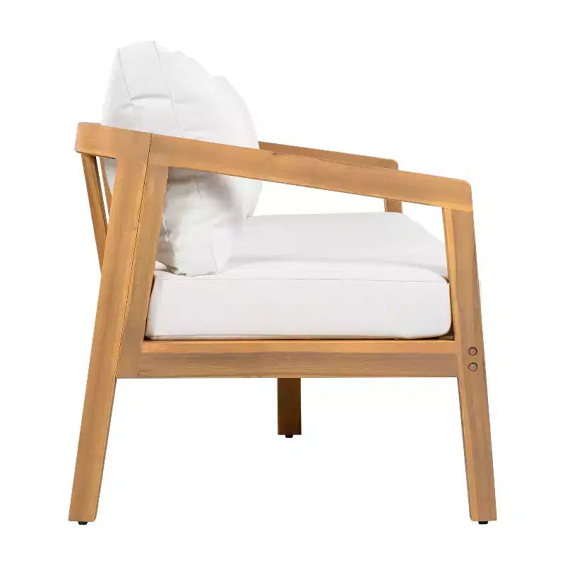Christopher Knight Home Sunny moderne 5-teilige Sitzgruppe aus Akazienholz mit rechteckigem Tisch mit Lamellenplatte und 7 Sitzplätzen