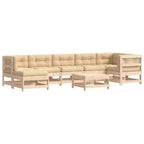 vidaXL Garden Lounge Set Beige, Natural Wood