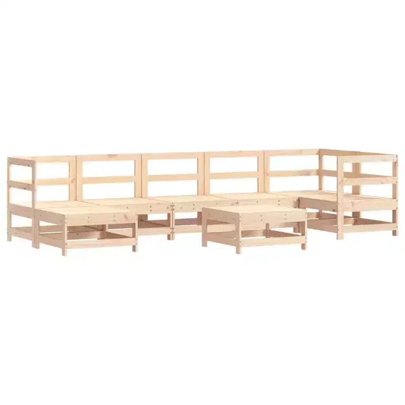 vidaXL Garden Lounge Set Beige, Natural Wood