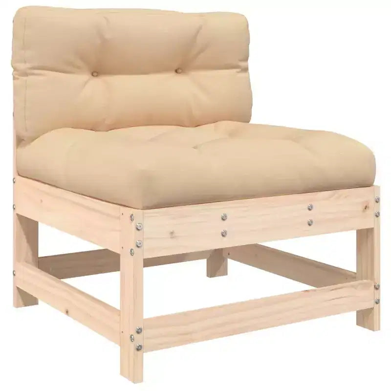 vidaXL Garden Lounge Set Beige, Natural Wood