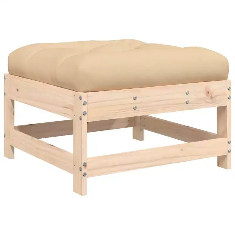 vidaXL Garden Lounge Set Beige, Natural Wood
