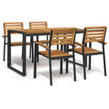 vidaXL Garden Dining Set Natural Wood and Black