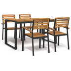 vidaXL Garden Dining Set Natural Wood and Black