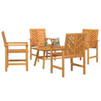 vidaXL Garten-Lounge-Set, 5-teilig, aus braunem massivem Akazienholz