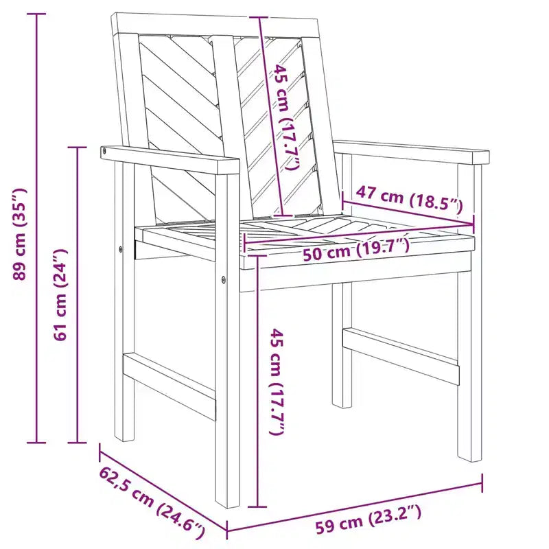 vidaXL Garten-Lounge-Set, 5-teilig, aus braunem massivem Akazienholz